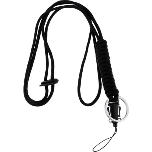 Braided Nylon Neck Lanyard Keychain for Keys Flashlight with Split Ring, Durable and Strong