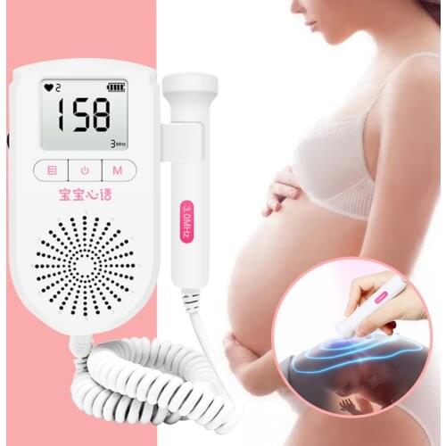 Portable 3.0MHz Fetal Doppler LCD Display Baby Sound Heartbeat Monitor Home Ultrasound Fetus Detector for Pregnant No Radiation