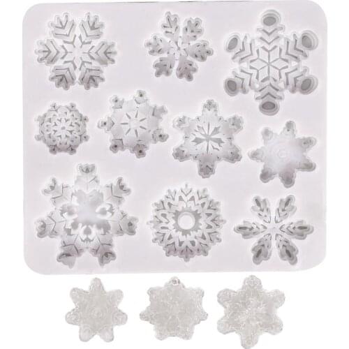Snowflake Christmas 3D Silicone Mold Cake Decorating Tools Cake Cupcake Fondant Chocolate Sugarcraft Candy Soap Mould for XMAS