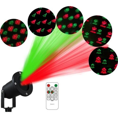 8 Pattern Christmas Snowflakes Projector Lamp With Remote Landscape Laser Spotlight Green Red Christmas Laser Light