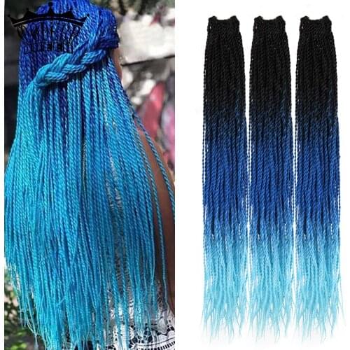 MODERN QUEEN Ombre Senegalese Twist Synthetic Crotchet Braid 24inch 30 Roots Braiding Meche Extensions Twists Braids For Women