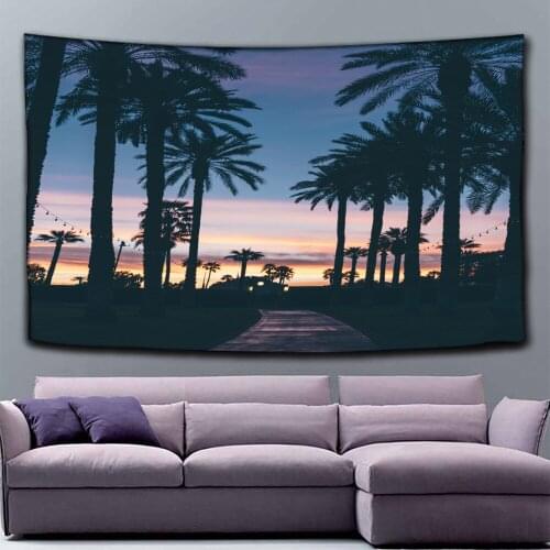 Tropical Coconut Palm Cloth Tapestry Wall Hanging Decor Elegant Psychedelic Abstract Carpet Cloth
