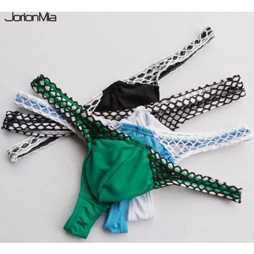 4pcs/Lot Mens Underwear Sexy Mesh Patchwork Briefs Bikini G-string Thong Jocks Tanga Underpants Man Shorts Exotic T-back HT006