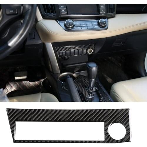 Carbon Fiber ABS Instrument Central Control Button Switch Trim Panel Cover for Toyota RAV4 2015-2019 Car Stylings