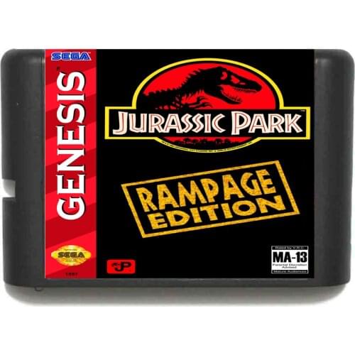 Jurassic Park Rampage Edition 16 bit MD Game Card For Sega Mega Drive For Genesis