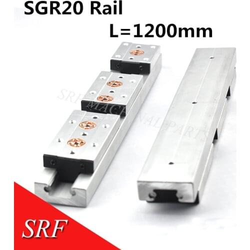 Built-in Dual-axis Linear Guide SGR20 Slide Rail 1200mm SGB20 Block Optical Axis Photography Track Woodworking Machinery