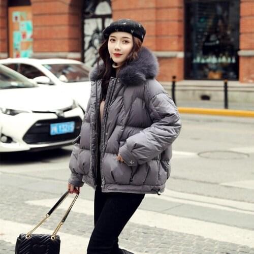 ZVAQS Female Jacket Winter White Duck Down Jackets Womens Thick Real Fox Fur Collar Hooded Parkas Woman Coat Abrigo Mujer TN164