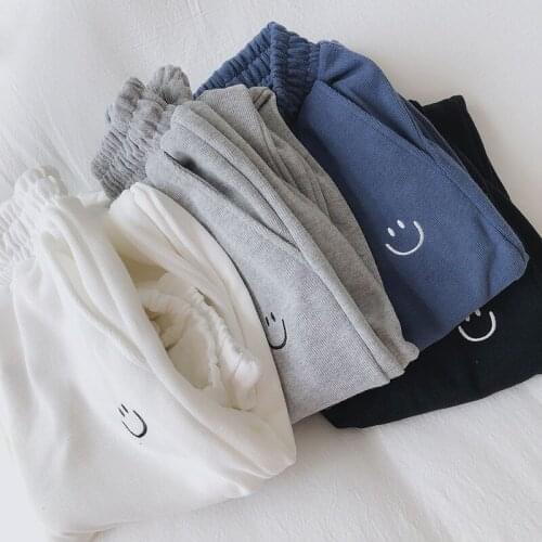 Korobov 2021 New Vintage Solid Autumn Winter Harem Pants Women Wide Leg Pants Korean Streetwear High Waist Thick Sweatpants