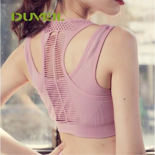 Women Sports Bra Wireless Full Hollow Out Fitness Professional Yoga Bra Underwear Breathable Comfortable Running Underwear