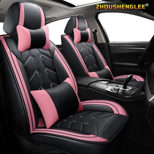 ZHOUSHENGLEE Leather car seat covers for bmw e30 e34 e36 e39 e46 e60 e90 f10 f15 f20 f30 g30 x1 e84 x5 e53 e70 e87 x3 e83 Car se