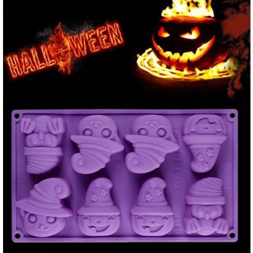 1Pcs Halloween Pumpkin Ghost Silicone Mold Fondant Cake Decorating Tools Soap Mold Cake Chocolate Mold Baking Kitchen Cocina