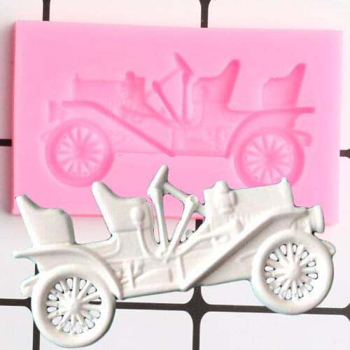3D Craft Car Silicone Mold Fondant Chocolate Gumpaste Molds DIY Baby Birthday Cake Decorating Tools Polymer Clay Candy Moulds