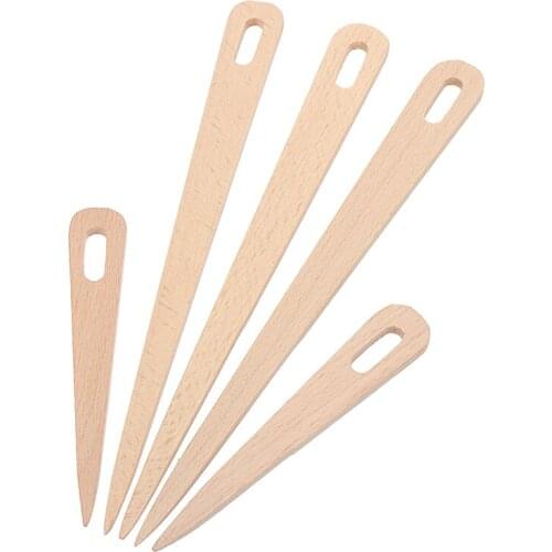5pcs DIY Wooden Weaving Shuttle Hand Loom Stick Wooden Shuttle Tapestry Weaving Knit Handcrafts Tool for Making Sweater Scarf