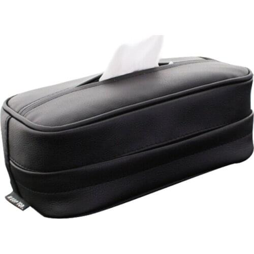 Car Tissue Box Car Accessories Multifunction PU Leather Hanging Tissue Holder Box Cover Paper Towel Holder Car Styling
