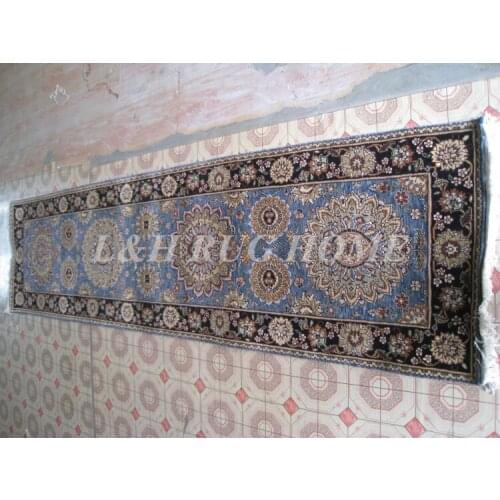 Free shipping 2.5'x9' 160 Line persian woolen carpet , hand knotted persian runner Oriental handmade Persian Rug mixed colors