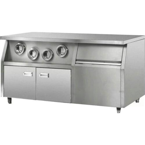 1.5m Stainless steel drink cup dispenser machine, coffee/milk/tea/fruit/drink operating table for juicer bar