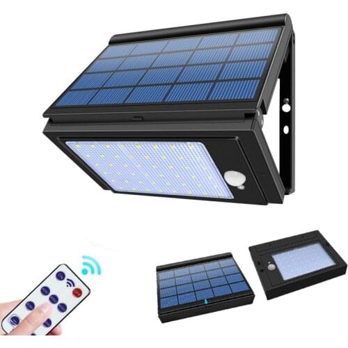 48 LED Solar Light PIR Motion Sensor 6 Modes Remote Control IP65 Outdoor Waterproof Foldable Street Wall Lamp Garden Yard Path