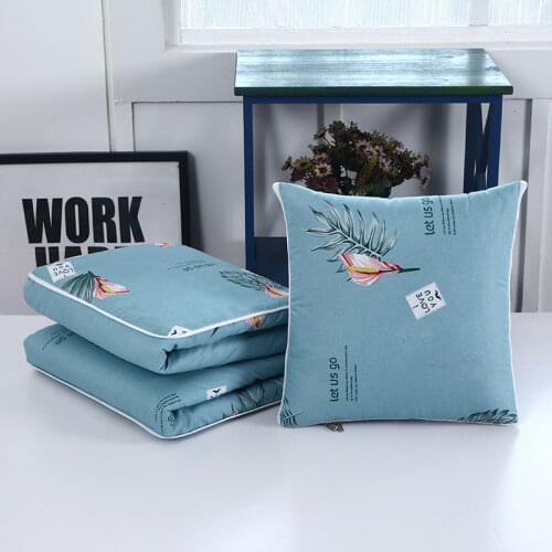 Cotton Pillow Blanket 2 In 1Travel Folding Cartoon Throw Pilow Office Car Cushion Pillows Blanket Lumbar Support Home Decoration