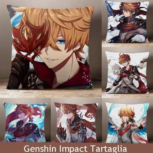 Game Anime Genshin Impact Tartaglia Cartoon Dakimakura Peach Skin Plush Stuffed Pillow Otaku Bed Sofa Cushion Student Cosplay