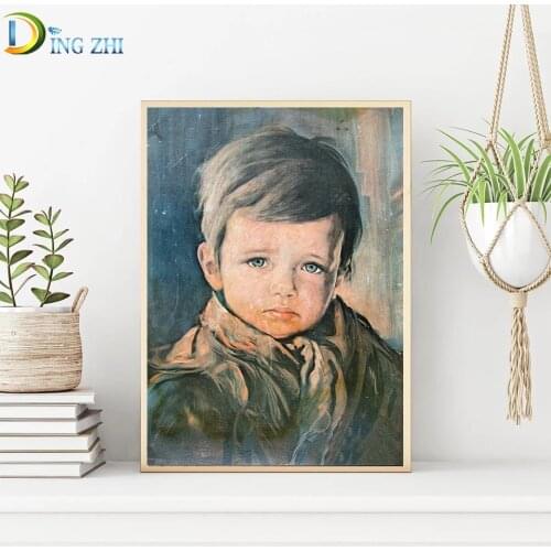 Full Square/Round Tears Boy Diamond Embroidery Rhinestone Sale DIY Diamond Painting Cross Stitch European Portraits Home Decor