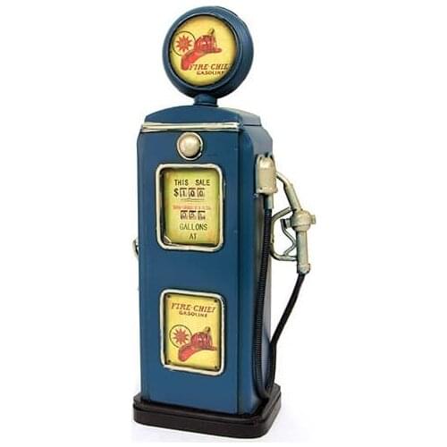 Antique Decor Metal Vintage Fuel Pump 25cm Piggy Bank Miniature Gift Nostalgic Retro Classic American Model Handmade Quality