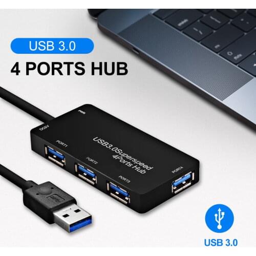 Mini USB Hub 3.0 Multi USB Splitter 3.0 5Gbps Super Speed 4 Port Ultra Slim USB 3.0 HUB Computer Periphearls For PC Laptop