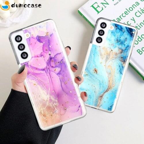 Marble Glitter Phone Case For Samsung Galaxy S21 Ultra S20 FE A72 A52 A42 A12 Note 20 10 S10 Plus A51 A71 Coque Soft TPU Cover