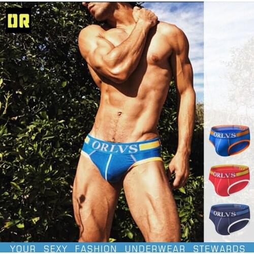 Orlvs hot mesh underwear for men burst U-shaped cotton triangle pants sexy hip mens panties large sizeT