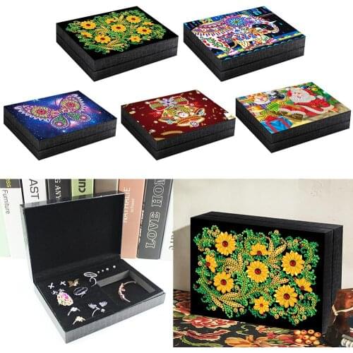 5D DIY Special Shaped Diamond Painting Jewelry Box Storage box Diamond Mosaic Embroidery Kits Christmas Container Home Decor