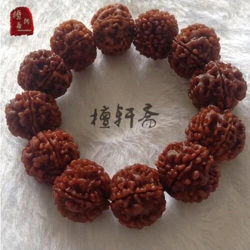 Nepalese King Kong Bodhi child 2.0CM about 5 flaps five bracelet Buddha beads red skin full of meat skewers