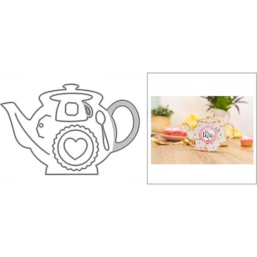 New Teapot Cup Spoon Heart Craft Embossing Mold 2021 Metal Cutting Dies for DIY Decor Scrapbooking Album Card Making No Stamps