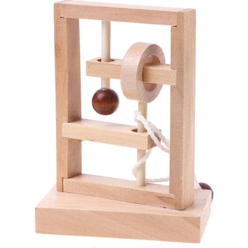 New Desk Novelty 3D Wooden Rope Loop Puzzle IQ Mind String Brain teaser Game for Adults Kids Gift Learning Education Puzzle Toy