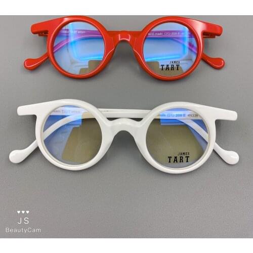 Belight Optical Italy Sea-gull Handmade Craft Women Men Round Shape Acetate Prescription Vintage Eyeglasses Spectacle Frame 209