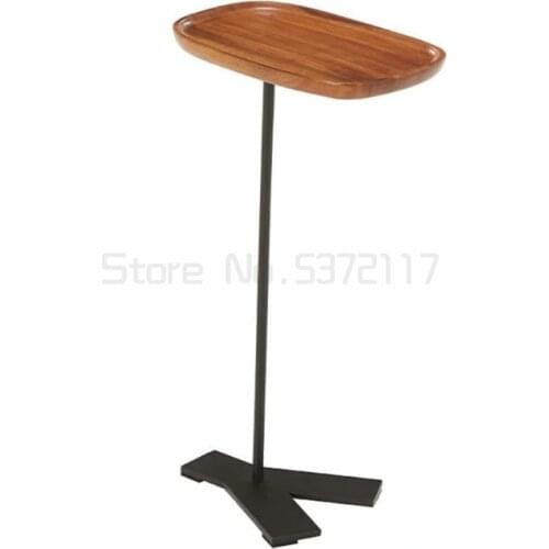 Solid wood edge table industrial style bedside table simple crevice small table living room corner table
