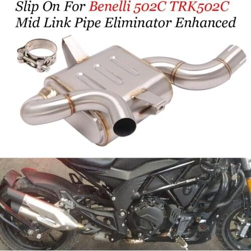 Slip On For Benelli 502C 502 Motorcycle Catalyst Delete Mid Link Pipe Eliminator Enhanced Exhaust System Escape Moto Muffler
