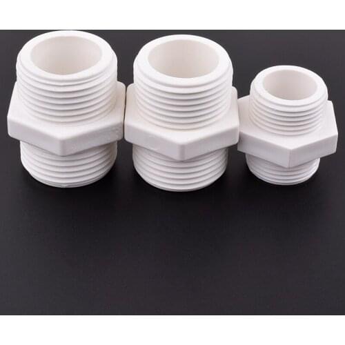1/2"~2" Male Thread Equal Diameter Joints PVC Pipe Connector Garden Irrigation Fish Tank Aquarium Drainage Intake Joint