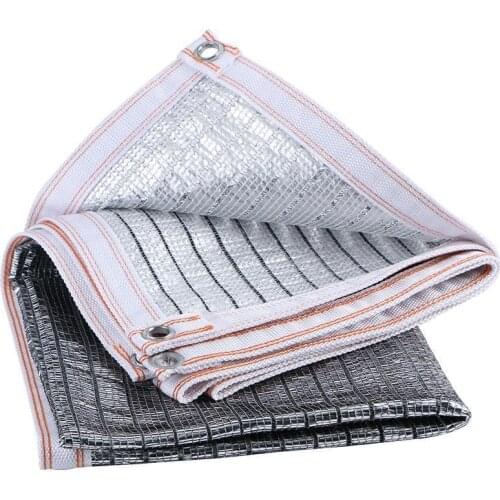 75% Sunblock Shade Cloth Anti-Aging Sun Mesh UV Resistant Net Aluminum Foil Sun Room Shade Net Greenhouse Thermal Insulation Net
