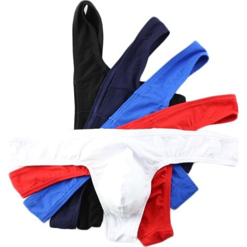 5PCS Sexy Gay Men Underwear Ultra-thin Seamless Thong Men G Strings Thongs Pouch Cotton Underpants Breathable Low Rise Panties