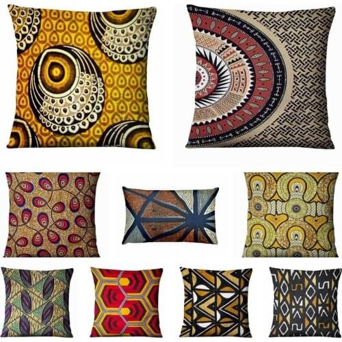 African Retro Pattern Printing Pillowcase Abstract Geometry Cushions Decorative Pillow Home Decor Sofa Throw Pillows