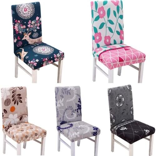 Vintage Floral Spandex Elastic Dining Chair Protector Slipcovers Kitchen Dining Room Decoration Stretch Chair Cover for Banquet