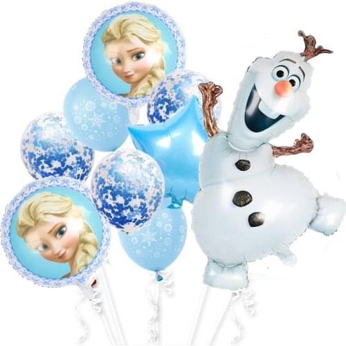 1set Disney Elsa Anna Aluminum Balloons for Birthday Party Cute Olaf Foil Balloon Kids Birthday Gifts Baby Shower Air Globos