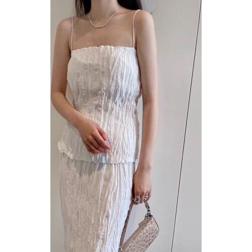 2021 Summer New Women Silk Camisole Spaghetti Strap Sexy Lady Sleeveless Camis Sweet Fenale Tops