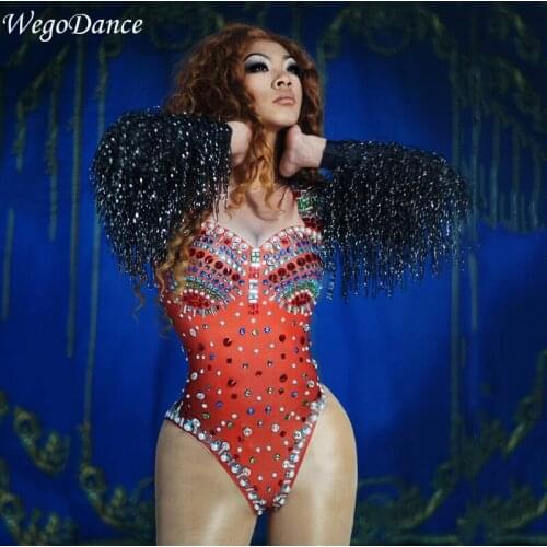 New Summer Mesh Sexy Pearls Crystals Chains Dress Tassel Birthday Party Celebrate Tassels Costume Nightclub Fringes outfit