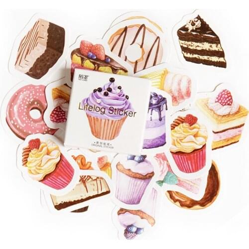 45 Pcs Birthday Cake Mini Paper Sticker Decoration DIY Ablum Diary Scrapbooking Label Sticker Kawaii Stationery Cute Stickers