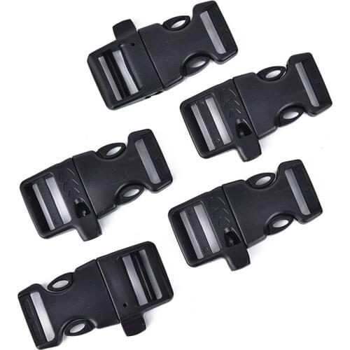 5Pcs/lot Paracord Emergency Contoured Survival Whistle Buckles Curved Side Release Buckles For Paracord Bracelet/Backpack