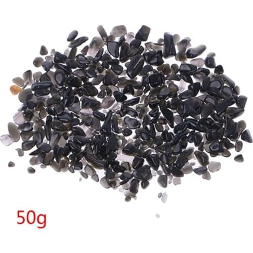 50g Natural Black Tourmaline Crystal Stones Gravel Polished Aquarium Plant Decor