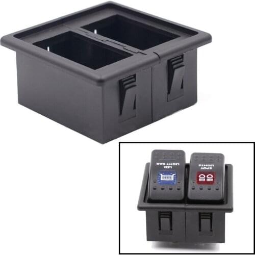 Car Boat Rocker Switch Clip Holder Housing For 2 Gang Rocker Switch Panel Assembly Holder Combination Panel Mounting Frame