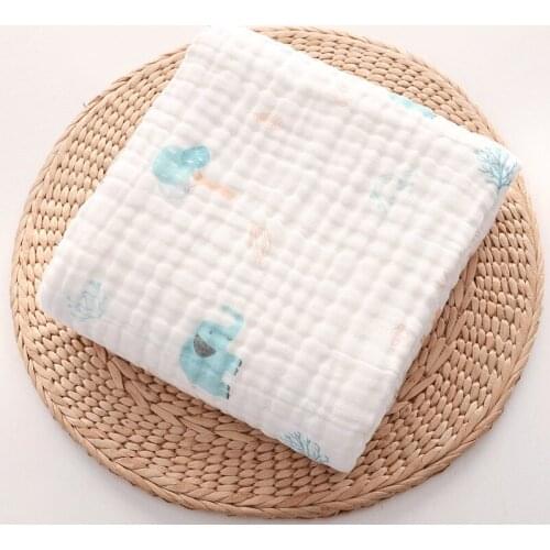 Skin-friendly Baby Receiving Blanket 100% Cotton Swaddle Wrap for Newborn 6 Layers Cotton Gauze Bath Towel Baby Bedding Blankets