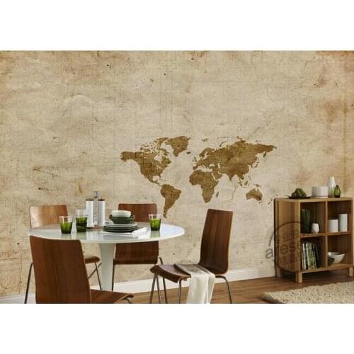 Custom 3D large murals,Retro wall world map , living room sofa TV wall bedroom background wall paper