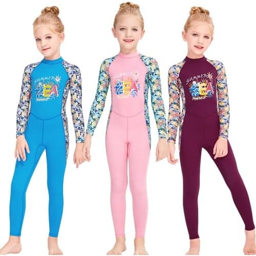 Wetsuit Suit Swimsuit Rash Guard Sports Kids Girls Boys Sun Protection One Piece Water Up 50+ Long Sleeves Full Dive Skin